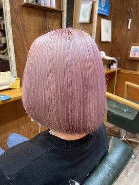ヘアーサロン アトリエ(Hair salon ATORIE) ボブヘアブリーチカラーペールピンク