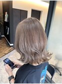 波巻きミルクティグレージュボブ