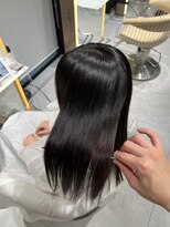 ロンドメリア 天神大名店(Lond Melia)&nbsp;★グレージュカラー斜めバングデザインカラーシルキー ベージュ