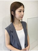 切りっぱなしボブ／ベージュカラー/梅田美容室