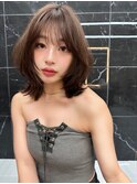 韓国ヘアーハッシュカットレイヤーカットグレージュブリーチ無し