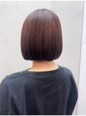 透明感カラーピンクヘアーワンレンボブルフ_ba52321