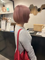 【ulu.hana】ハイトーンボブ/ピンクベージュ