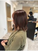 20代30代40代◎似合わせ艶ブラウンのまとまりミディ/ミニウルフ