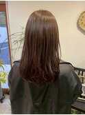 ナチュラルブラウン大人可愛いワンカール艶カラー30代40代50代