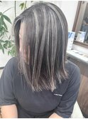 コントラストハイライトレイヤーカットイルミナカラー白髪堺東
