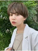 ナチュラル/ショート/マッシュショート/くびれショート/ベージュ