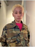 ブロンド メンズショート ブリーチ スパイキーショート