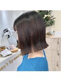 大人ガーリーダークアッシュ似合わせカットミディアムレイヤー