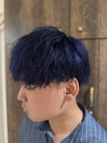 アジールヘア 池袋東口店(agir hair)&nbsp;メンズブリーチダークネイビー　池袋ブリーチカラー
