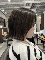 アオゾラヘアーカミノウラ(AOZORA HAIR kaminoura)&nbsp;外はねボブ　フェイスレイヤー　ナチュラルブラウン　朝が楽ちん