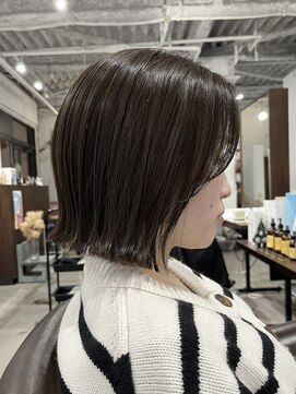 アオゾラヘアーカミノウラ(AOZORA HAIR kaminoura) 外はねボブ フェイスレイヤー ナチュラルブラウン 朝が楽ちん