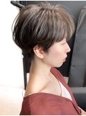 くびれクールショート×マッシュ×ココアブラウン×伸ばしかけ