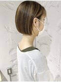 【三ツ井純】ミニボブ大人ハイライトカラーケアブリーチ20代30代