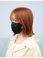 ノード(NODO)&nbsp;【ケアブリーチ】オレンジベージュのボブ