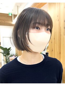 アフロートリノ(AFLOAT Leino) 【修】20代30代40代◎透明感カラー×韓国切りぱなしボブ