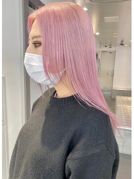 ゲーム 原宿店(GAME) ダブルカラーピンクベージュケアブリーチハイトーン髪質改善