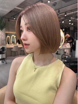 ロンドブルーム 天神大名店(Lond Bloom) ミルクティベージュカラーミニボブ大人ショートボブショート