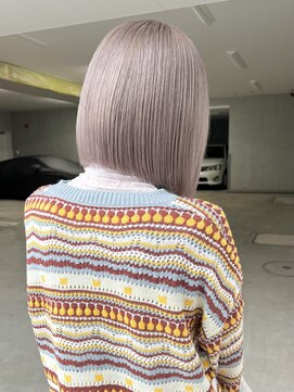 ムク 横浜店(muku) ホワイトグレー　ダブルカラー　ケアブリーチ