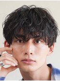 強めシャドウパーマメンズマッシュウルフカット渋谷波巻きパーマ
