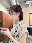 切りっぱなしボブ×透明感カラーR47