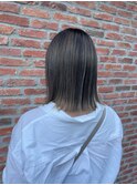 脱白髪染めハイライト☆ミディアムレイヤー30代/40代/50代