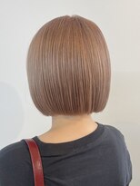 ミルヘアデザイン(mil hair design) ミルクティーベージュカラー　ケアブリーチカラー　ミディアム
