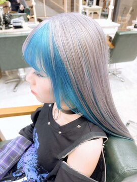 デイズ(days) ハイトーンカラーホワイトシルバーアッシュインナーブルーカラー