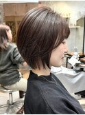「岩田莉奈」40代50代に人気の似合わせ丸みショートボブ　新宿