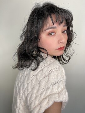 ピュアメンド 吉祥寺(Pure Mend) マッシュバング×無造作ウェーブボブ