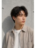 韓国風ニュアンスセンターパートショート×黒髪マッシュスタイル