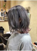 ホワイトパープルシルバーグラ×波ウェーブボブ(SOMEBRIDGE亀有)