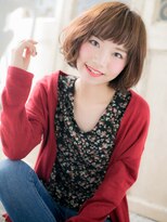 モッズ ヘア 福岡姪浜店(mod's hair)&nbsp;*mod's姪浜*…大人可愛いオン眉チェリーブラウンくせ毛風ボブe