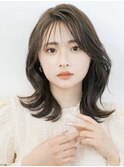 韓国トレンド!大人の色っぽくびれミディアムヘア 20代30代