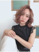ベビーピンク/ホワイトピンク/オンブレ/ヨシンモリ/ウェーブ巻き