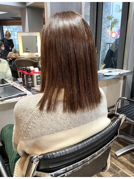 ヘアアンドメイク エジェリ(hair&make egerie) マットベージュカラー・ミディアムボブ