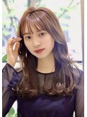 大人かわいいフェザーバングくびれ外ハネレイヤー