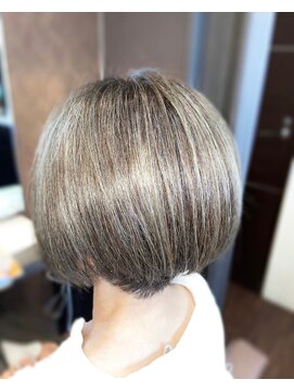 ヘアーショップ エヌアンドエー 幸手店(hairshop N&A) 20代,30代40代の大人イケメンショートボブ ブリーチオンカラー