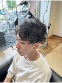 ベリーショート/ダークアッシュ/ニュアンスパーマ/韓国マッシュ
