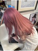 チェリーブラウンバレイヤージュセミロングハイライト
