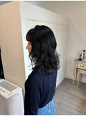 くびれヘアゆるふわウェーブ × 大人カジュアル