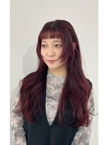 シュク 高円寺(SYUK)&nbsp;姫カット/オン眉/ブリーチなし/カシスピンク【SYUK高円寺)kanna