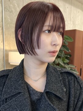 ノード(NODE) 栄黒髪垢抜け丸みシルエットボブヘア　切りっぱなしボブ