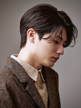 アズ ワン(AS ONE) 韓国ヘアコンマバング韓国マッシュセンターパートフェザーパーマ