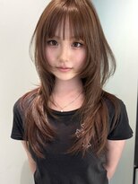 ラパンセヴェール(LA PENSEE VERT)&nbsp;ブリーチなしダブルカラーモカベージュ×ハッシュカット