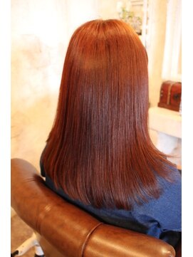 ヘアー ドレス ファーゴ 武蔵浦和(HAIR DRESS Fa go) ピンクカラーのミディアムストレートロング