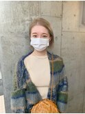 ミルクティーベージュ×切りっぱなしボブ