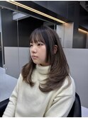 ハッシュカット/フルバング/似合わせカット/レッドブラウン