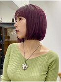 丸くならないボブ×ピンクラベンダー