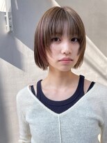 ホネン(honen)&nbsp;アプリコットオレンジマロンベージュショートボブウルフレイヤー